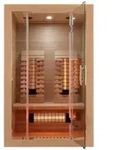 Infrarotkabine Malm&ouml; Hemlock, Natur, Holz, 120x190x105 cm, Freizeit, Wellness,