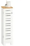 SoBuy Toilettenrollenhalter, Wei&szlig;, Holzwerkstoff, 20x75x18 cm, Badaccessoires