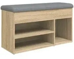vidaXL Schuhbank, Braun, Holzwerkstoff, 32x45.5x82 cm, Garderobe, Garderobenb&auml;nke,