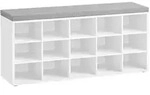 Mid.you Garderobenbank, Grau, Wei&szlig;, 1-Sitzer, 105x48x30 cm, Garderobe,