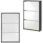 [en.casa] Schuhkipper, Schwarz, Holzwerkstoff, 63x102.5x17 cm, Garderobe,