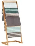 Relaxdays Handtuchhalter, Hellbraun, Holz, 40.5x98x28 cm, Badaccessoires,
