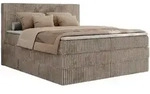 MKS Boxspringbett, Hellbraun, Textil, 2-Sitzer, H3, 7-Zonen, Rechteckig,...