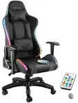tectake Gamingstuhl, Schwarz, Schwarz, Textil, 66.5x126x69 cm, CE, Kinder- &
