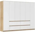 Rauch M&ouml;bel Dreht&uuml;renschrank, Wei&szlig;, Eiche, Holzwerkstoff, 4 F&auml;cher, 4