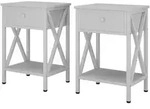 Vicco Nachttisch, Wei&szlig;, Holzwerkstoff, 2 F&auml;cher, 1 Schubladen,
