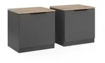 Vicco Nachttisch, Anthrazit, Sonoma Eiche, Holzwerkstoff, 2 F&auml;cher,