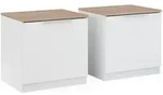 Vicco Nachttisch, Wei&szlig;, Sonoma Eiche, Holzwerkstoff, 2 F&auml;cher,