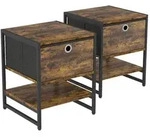 Vicco Nachttisch, Wildeiche, Holzwerkstoff, 2 F&auml;cher, 1 Schubladen,