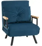 Homcom Schlafsessel,, Blau, Holz, Echtholz,Kautschukholz, 1-Sitzer, F&uuml;llung: