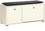 Mid.you Garderobenbank, Beige, Kunststoff, F&uuml;llung: Schaumstoff, 98.4x47.2x33 cm,