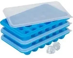 Relaxdays 3Xeisw&uuml;rfelform, Blau, Kunststoff, 20.5x3x12.5 cm, Essen & Trinken,