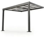 Juskys Terrassendach, Dunkelgrau, Metall, 300x254x300 cm, Sonnen- & Sichtschutz,