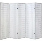 Homestyle4u Paravent, Wei&szlig;, Holz, 220x175x2 cm, Wohnzimmer, Raumteiler & Paravents,