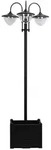 Outsunny Gartenlaterne,, Schwarz, Metall, 55x189x60 cm, Lampen & Leuchten,