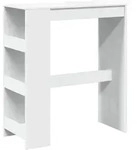 vidaXL Bartisch, Wei&szlig;, Holz, Strukturbuche, Rechteckig,Rechteckig, 90x103.5x40 cm,