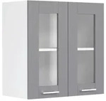 Mid.you K&uuml;chenoberschrank, Anthrazit, Wei&szlig;, Kunststoff, Glas, Holzwerkstoff, 1