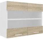 Mid.you K&uuml;chenoberschrank, Wei&szlig;, Sonoma Eiche, Glas, Holzwerkstoff, 1 F&auml;cher,