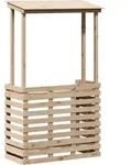 vidaXL Gartenbar, Braun, Holz, Rechteckig,rechteckig, S&auml;ule, 112.5x195.5x57 cm,