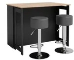 Vicco Bartisch-Set, Honigeiche, Anthrazit, Holzwerkstoff, Rechteckig,Rechteckig,