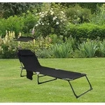 Ambia Garden Gartenliege, Anthrazit, Schwarz, Metall, Kunststoff, Textil, F&uuml;llung:
