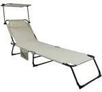 Ambia Garden Gartenliege, Anthrazit, Creme, Metall, Kunststoff, Textil, F&uuml;llung:
