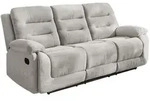 luma-home 3-Sitzer-Relaxsofa, Grau, Textil, F&uuml;llung: Polyurethan (Pur), einzeln