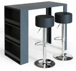 Vicco Bartisch-Set, Anthrazit, Holzwerkstoff, 3 F&auml;cher, Rechteckig,Rechteckig,