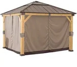 Modante Pavillon-Seitenteil, Hellbraun, Textil, 310x220 cm, Sonnen- & Sichtschutz,
