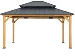 Modante Pavillon, Holz, Zeder, rechteckig, 390x320x450 cm, wetterfest,