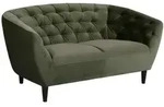 Ambia Home Chesterfield-Sofa, Dunkelgr&uuml;n, Holz, Kautschukholz, massiv,...