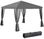 Outsunny Faltpavillon,, Hellgrau, Metall, 295x260x295 cm, Sonnen- & Sichtschutz,