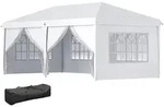 Outsunny Faltpavillon,, Wei&szlig;, Metall, 295x270x585 cm, Sonnen- & Sichtschutz,