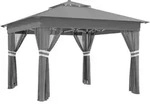 Outsunny Faltpavillon,, Grau, Metall, 336x270x336 cm, Sonnen- & Sichtschutz,