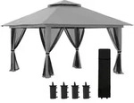 Outsunny Faltpavillon, Dunkelgrau, Metall, Textil, 392x283x392 cm, Sonnen- &