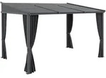 Outsunny Pergola, Dunkelgrau, Metall, 255x242x365 cm, Sonnen- & Sichtschutz,