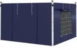 Outsunny Seitenw&auml;nde, Blau, Kunststoff, 1x195x295 cm, Sonnen- & Sichtschutz,