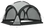 pro.tec Pavillon, Hellgrau, Dunkelgrau, Textil, 345x247x345 cm, Sonnen- &