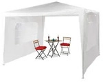 Relaxdays Pavillon, Wei&szlig;, Kunststoff, Metall, 300x250x300 cm, Sonnen- &...