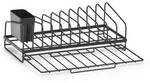 Zeller Present Geschirrabtropfkorb, Schwarz, Metall, 37x14x18 cm, Bestecksammler,