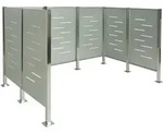MCW M&uuml;lltonnen-Zaun, Silber, Metall, 243x150x163 cm, Aufbewahrung &...