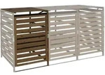 MCW M&uuml;lltonnenbox, Dunkelbraun, Holz, 67x114x97 cm, Aufbewahrung & Schutzh&uuml;llen