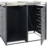MCW 1Er-M&uuml;lltonnenbox, Anthrazit, Metall, 130x125x80 cm, Aufbewahrung &