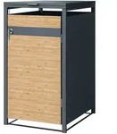 Ml-Design M&uuml;lltonnenbox, Hellbraun, Metall, 240 L, Rechteckig, 68x120x80 cm,