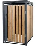 Ml-Design M&uuml;lltonnenbox, Dunkelbraun, Metall, 240 L, Rechteckig, 80x116.3x68 cm,