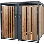 Ml-Design M&uuml;lltonnenbox, Dunkelbraun, Metall, 240 L, Rechteckig, 80x116.3x132 cm,