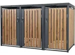 Ml-Design M&uuml;lltonnenbox, Graubraun, Metall, 240 L, Rechteckig, 80x116.3x200 cm,