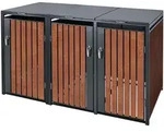 Ml-Design M&uuml;lltonnenbox, Rotbraun, Metall, 240 L, Rechteckig, 80x116.3x200 cm,