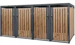 Ml-Design M&uuml;lltonnenbox, Graubraun, Metall, 240 L, Rechteckig, 80x116.3x264 cm,