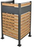 Ml-Design M&uuml;lltonnenzaun, Anthrazit, Braun, Metall, 240 L, Rechteckig, 11x150x86 cm,